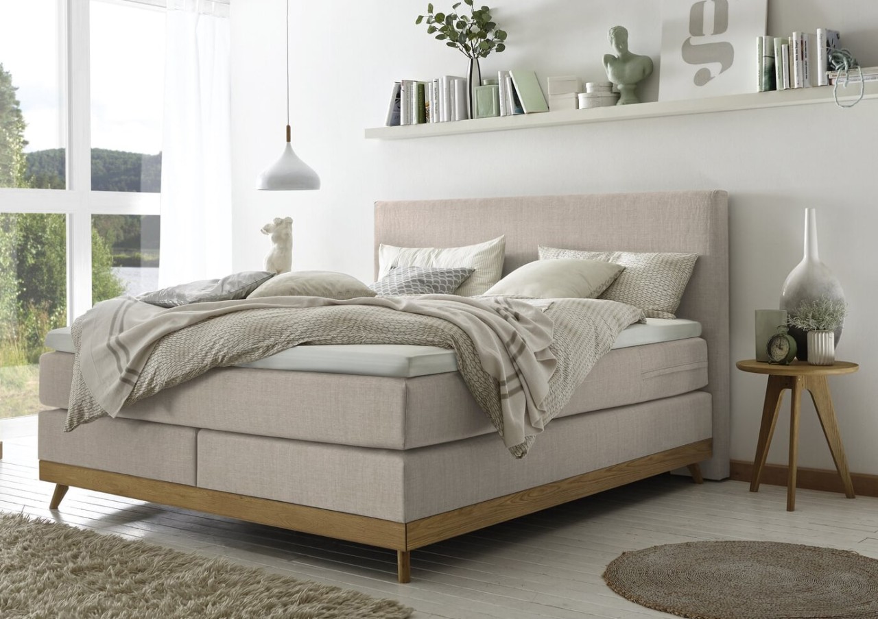 Scandia Boxspringbett Leinen