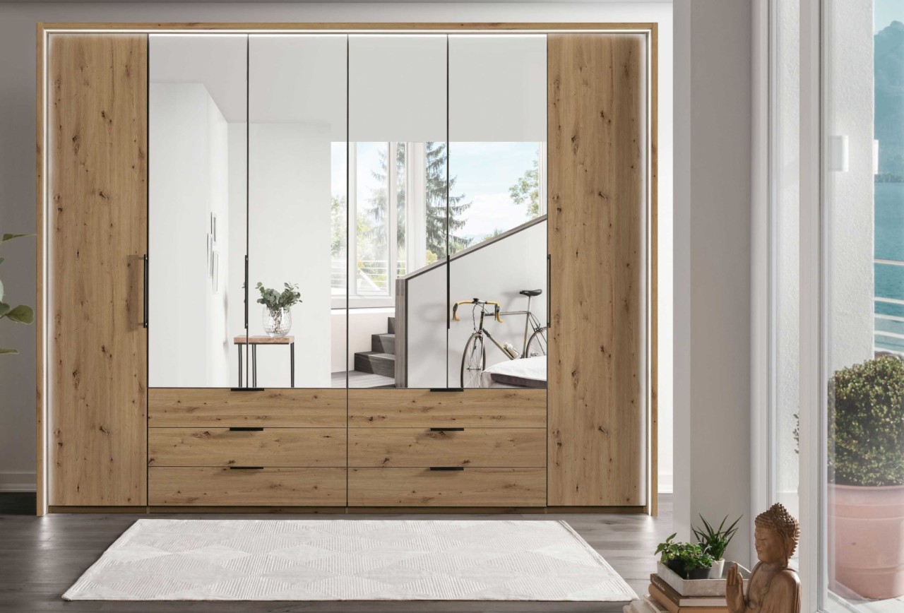 Monaco Falttürenschrank mit Spiegel