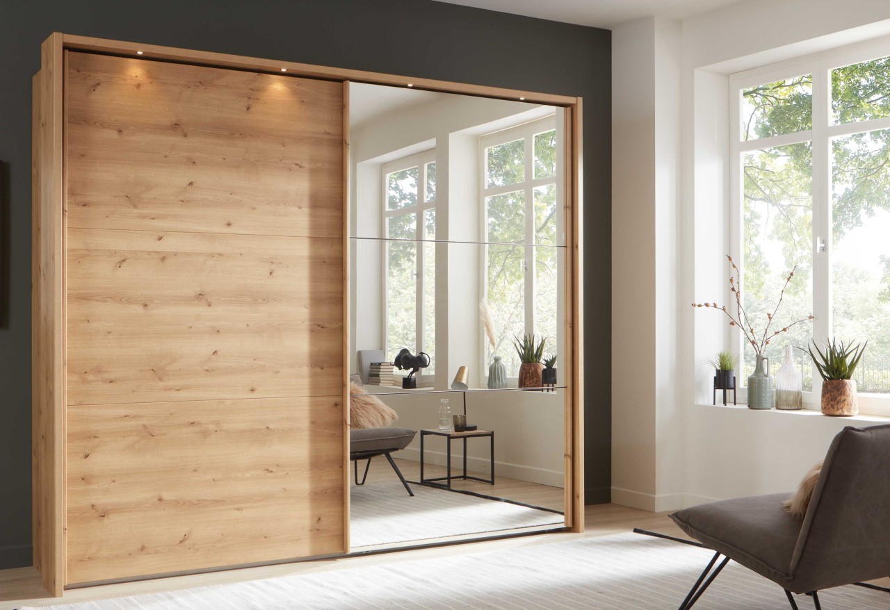 Korfu Schwebetürenschrank mit Spiegel