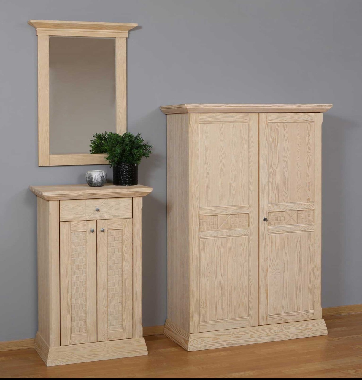 Vienna Landhaus Garderobe Set Pinie massiv in 4 Farben