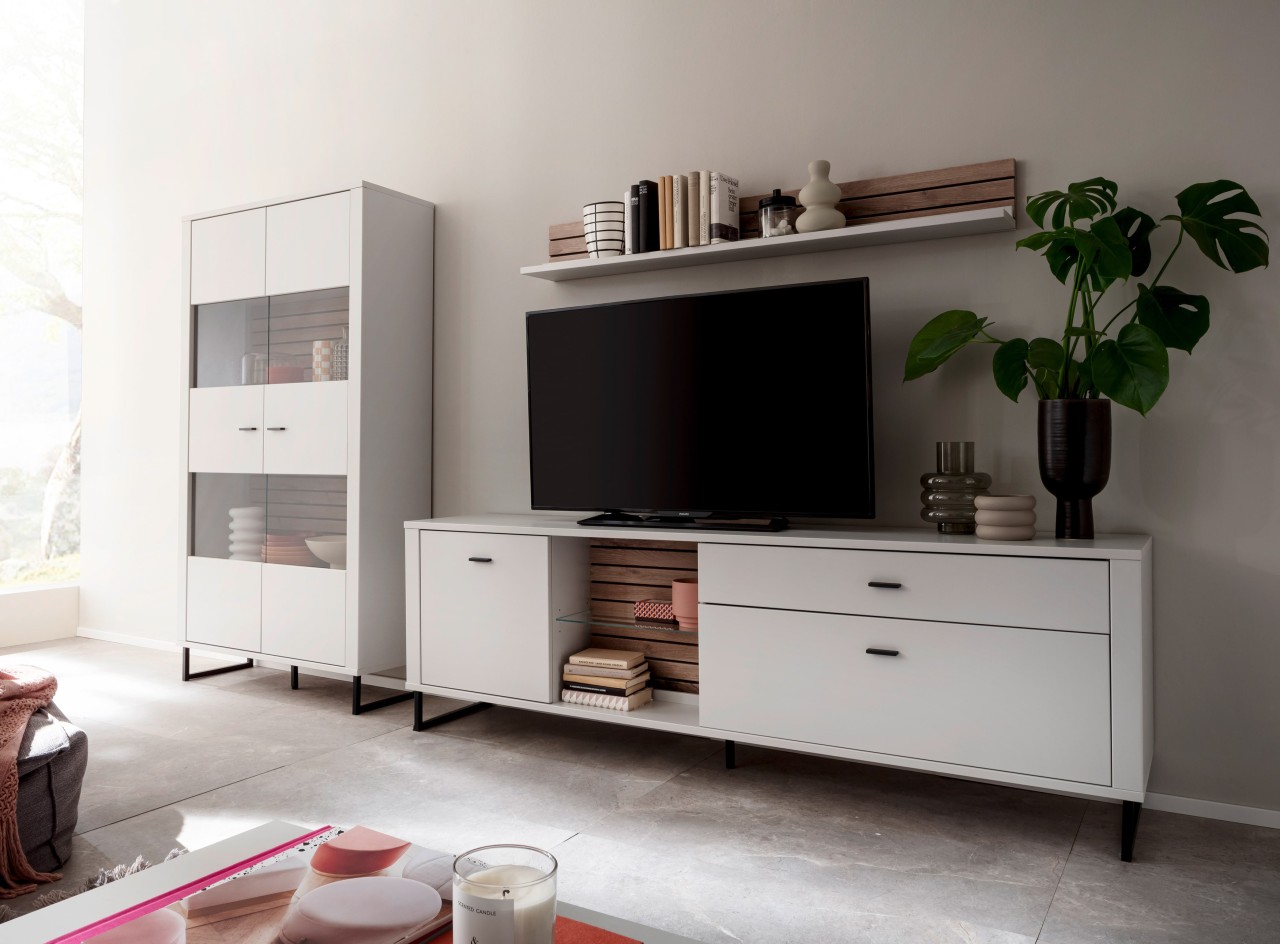 Louisiana Wohnwand weiß modern