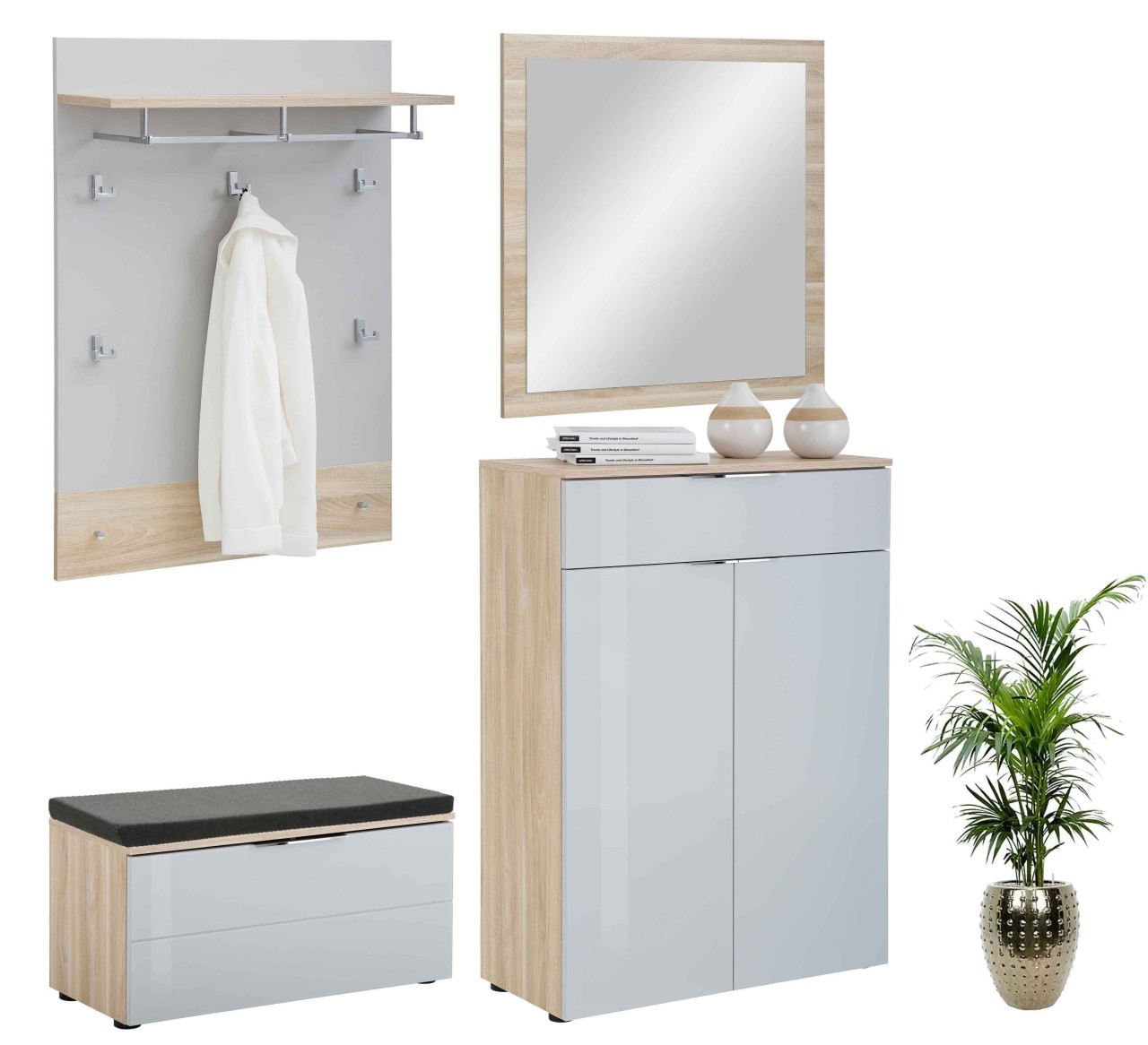 Maja Garderobe grau modern