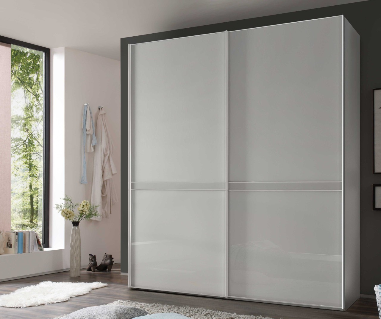 Sonate Pesaro Kleiderschrank Glastüren B188 cm