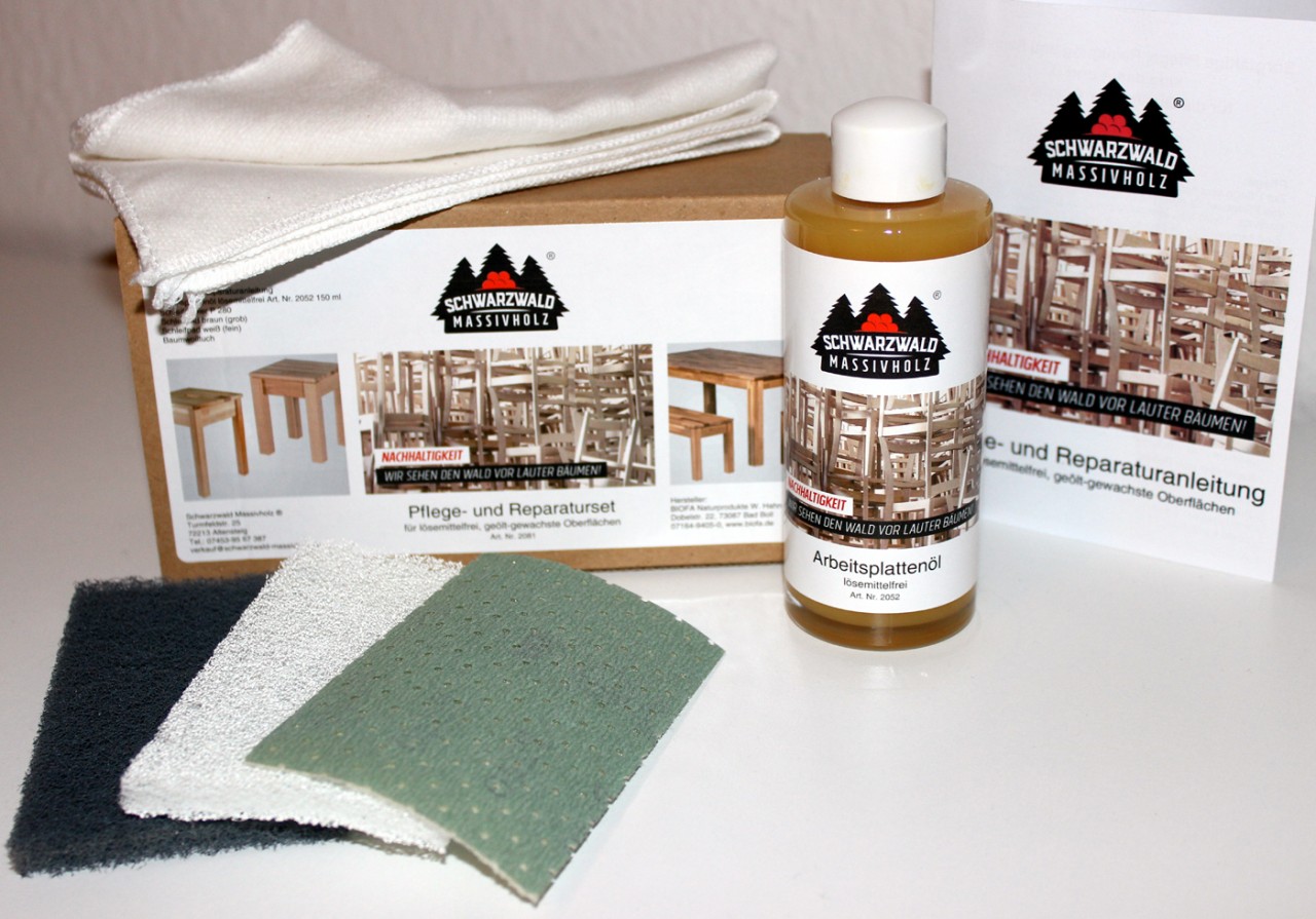 Holz Pflege- und Reparaturset von Schwarzwald Massivholz
