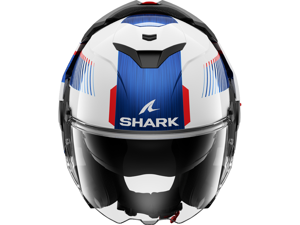 Shark OXO Sikter Motorradhelm (Weiß/Blau/Rot)