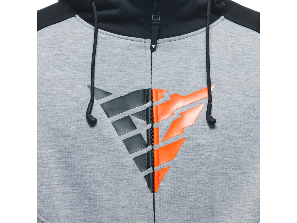 Dainese Daemon-X Safety Zip Motorrad Hoodie Herren (grau/schwarz/rot)