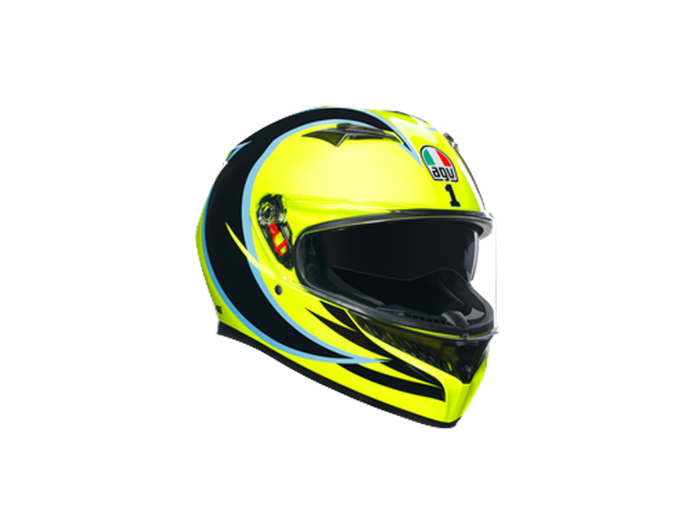 AGV K3 Rossi Winter Test Phillip Island 2005 Integralhelm (gelb/schwarz/blau)