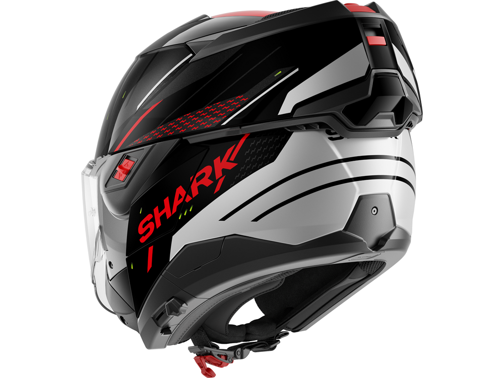 Shark OXO Rydger Motorradhelm (Schwarz/Silber/Rot)