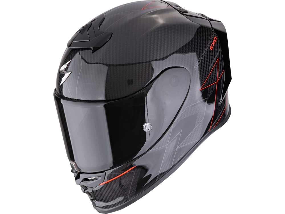 Scorpion EXO-R1 EVO Carbon Air Cynergy Motorradhelm (Schwarz/Rot/Carbon)