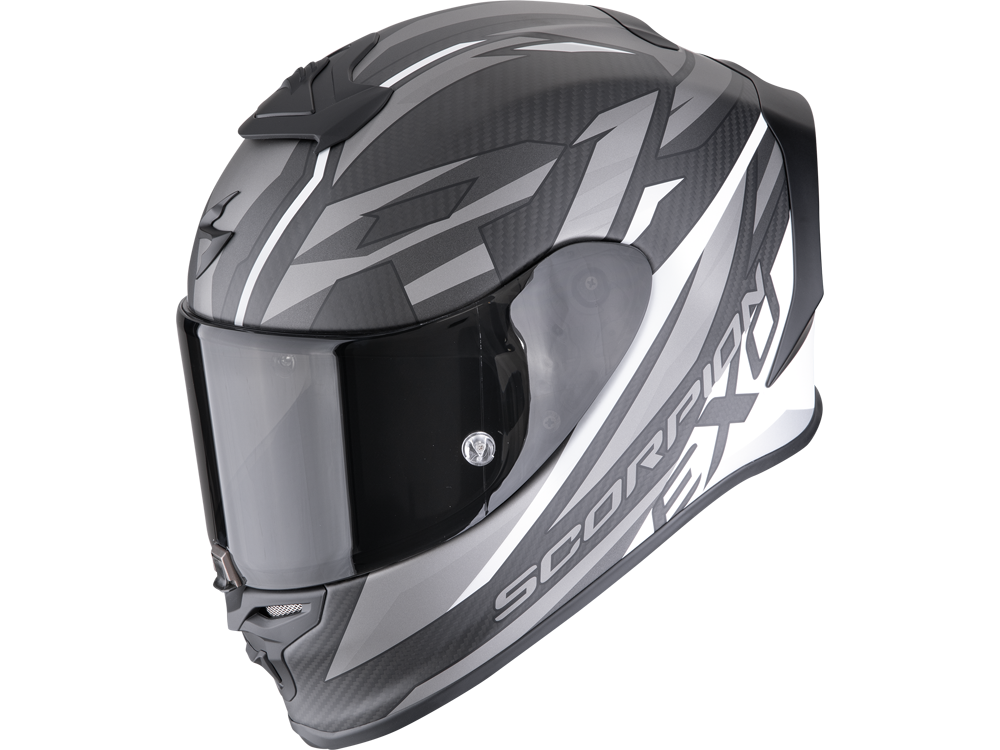 Scorpion EXO-R1 EVO Carbon Air Runner Motorradhelm (Schwarzmatt/Weiß)