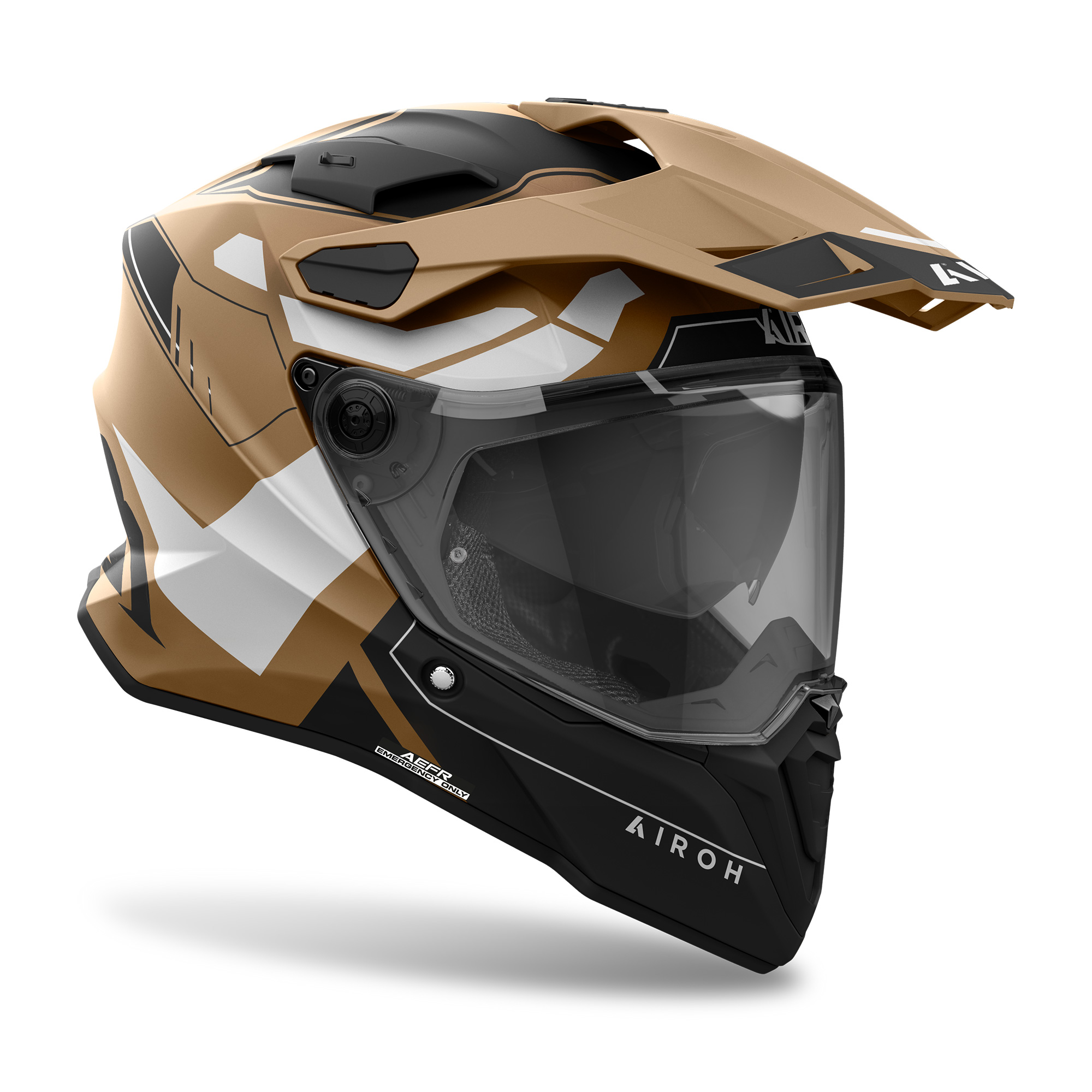 Airoh Commander 2 Reveal Motorradhelm (Braunmatt/Schwarz/Weiß)