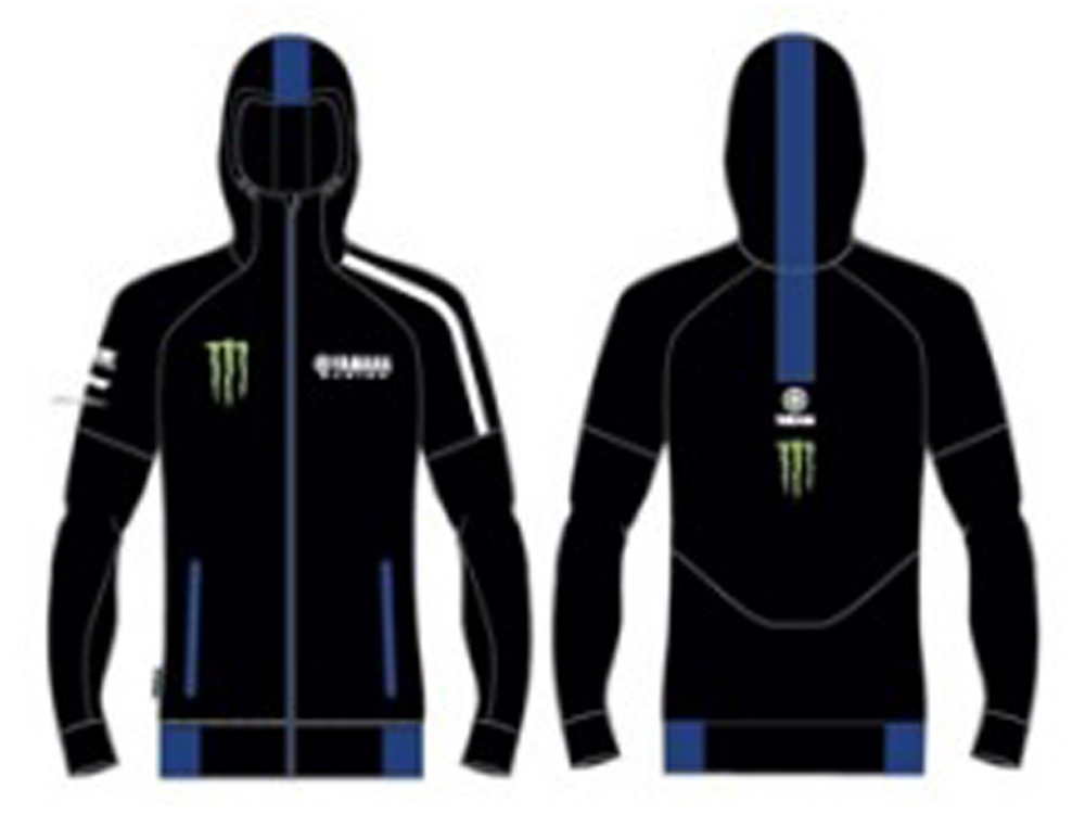 Yamaha Paddock Black Edition Monster Energy Hoodie Herren (schwarz/blau)