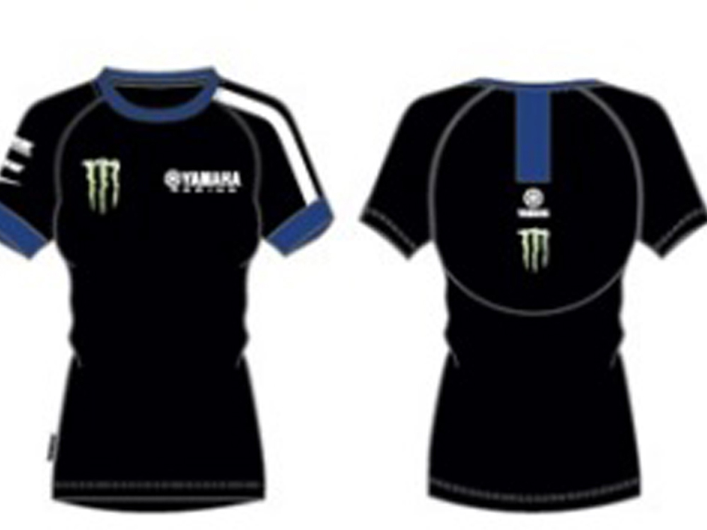 Yamaha Paddock Black Edition Monster Energy T-Shirt Damen (schwarz/blau)
