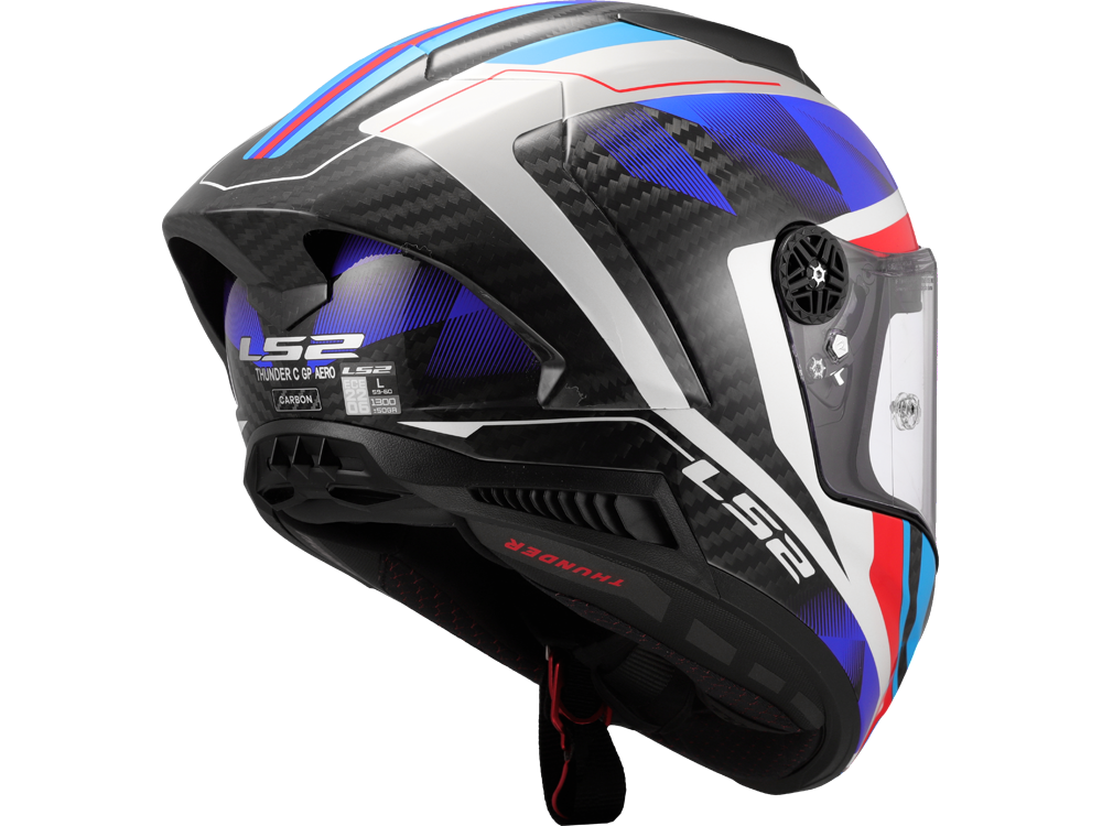 LS2 FF805 Thunder GP Aero Raute Motorradhelm (Blau/Rot/Carbon)