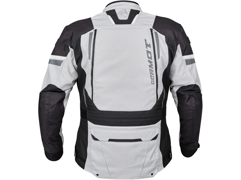 Germot InsideOut Motorrad Textiljacke (hellgrau/schwarz) inklusive Regenjacke