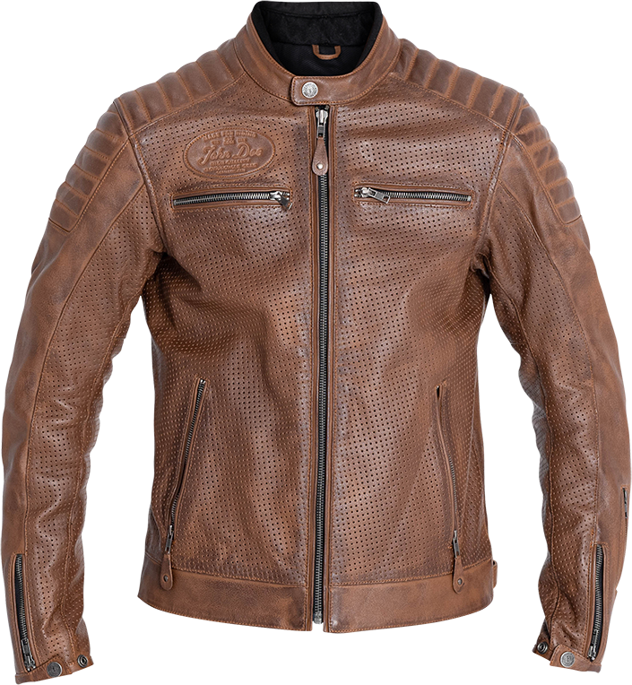 John Doe Dexter Motorrad Lederjacke Herren (braun)