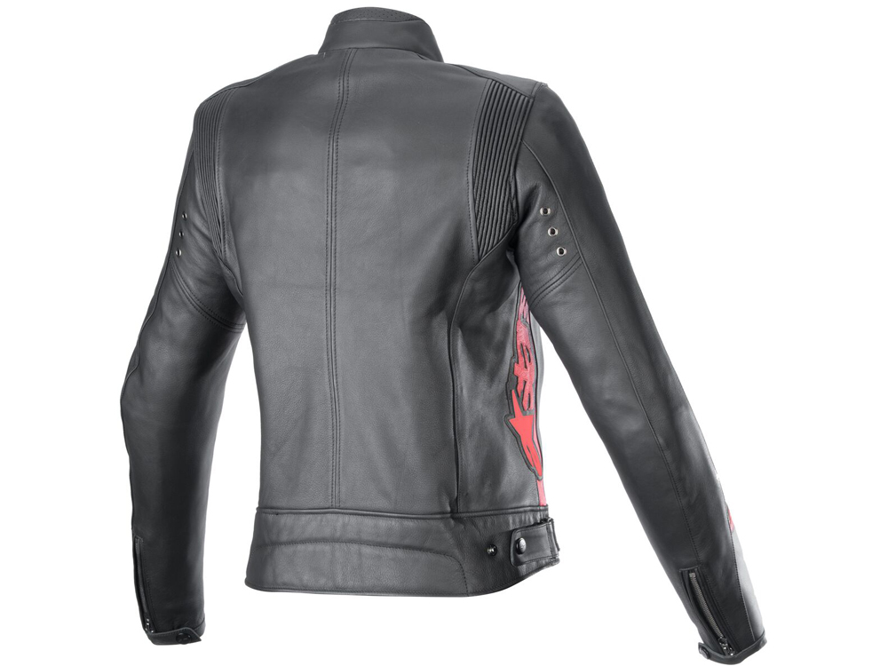 Alpinestars Stella Dyno Lederjacke Damen (Schwarz/Rot)