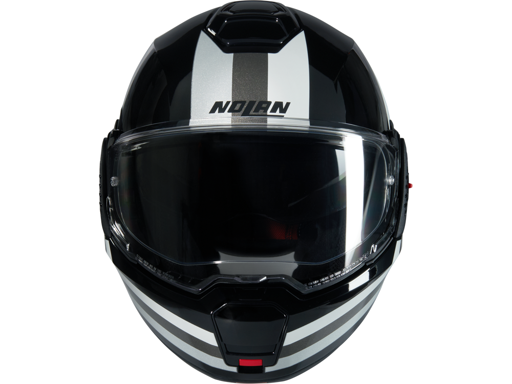 Nolan N120-1 N-Com Lineo 348 Motorradhelm (Schwarz/Weiß/Silber)