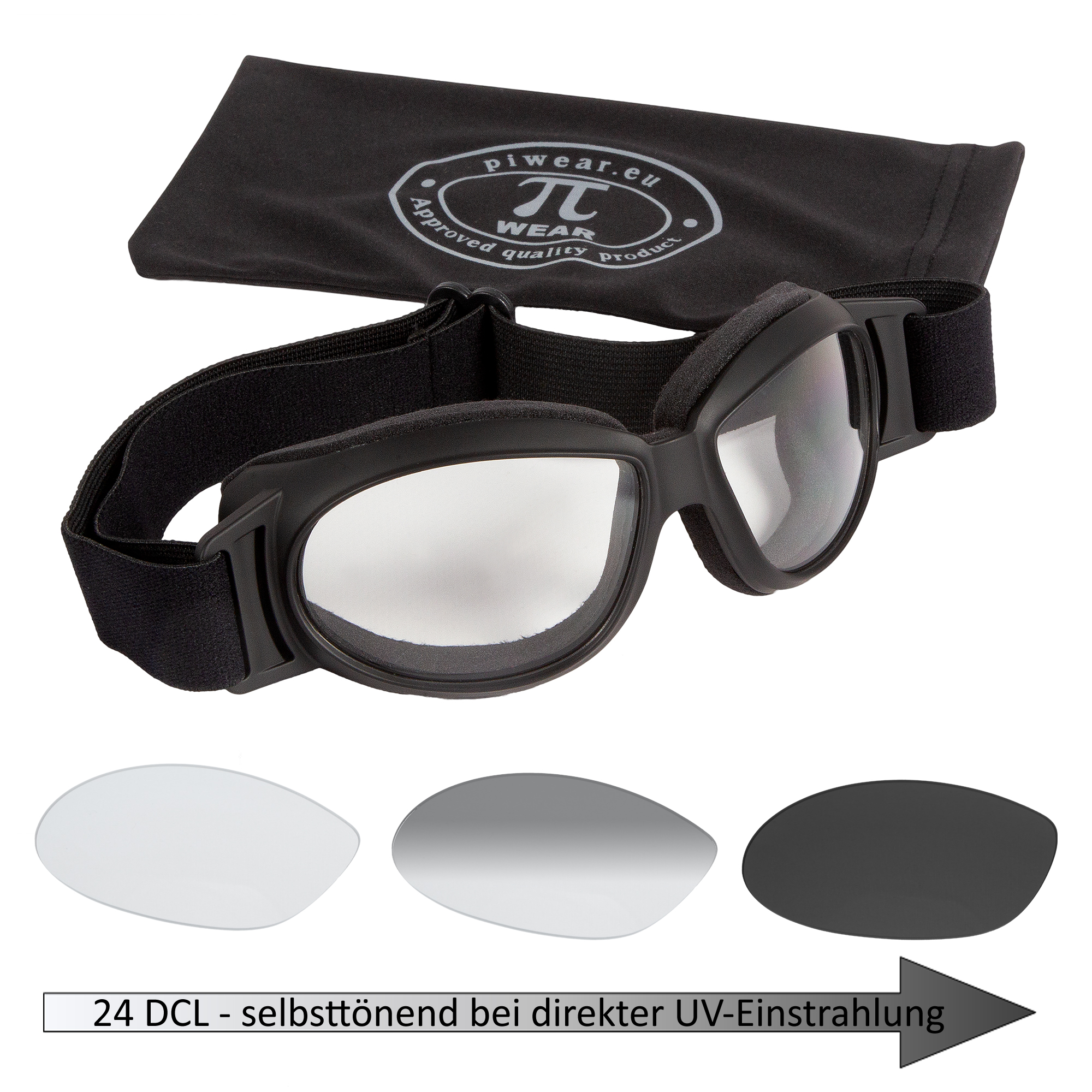 PiWear Black Hills 24 D CL Brille selbsttönend (schwarz)