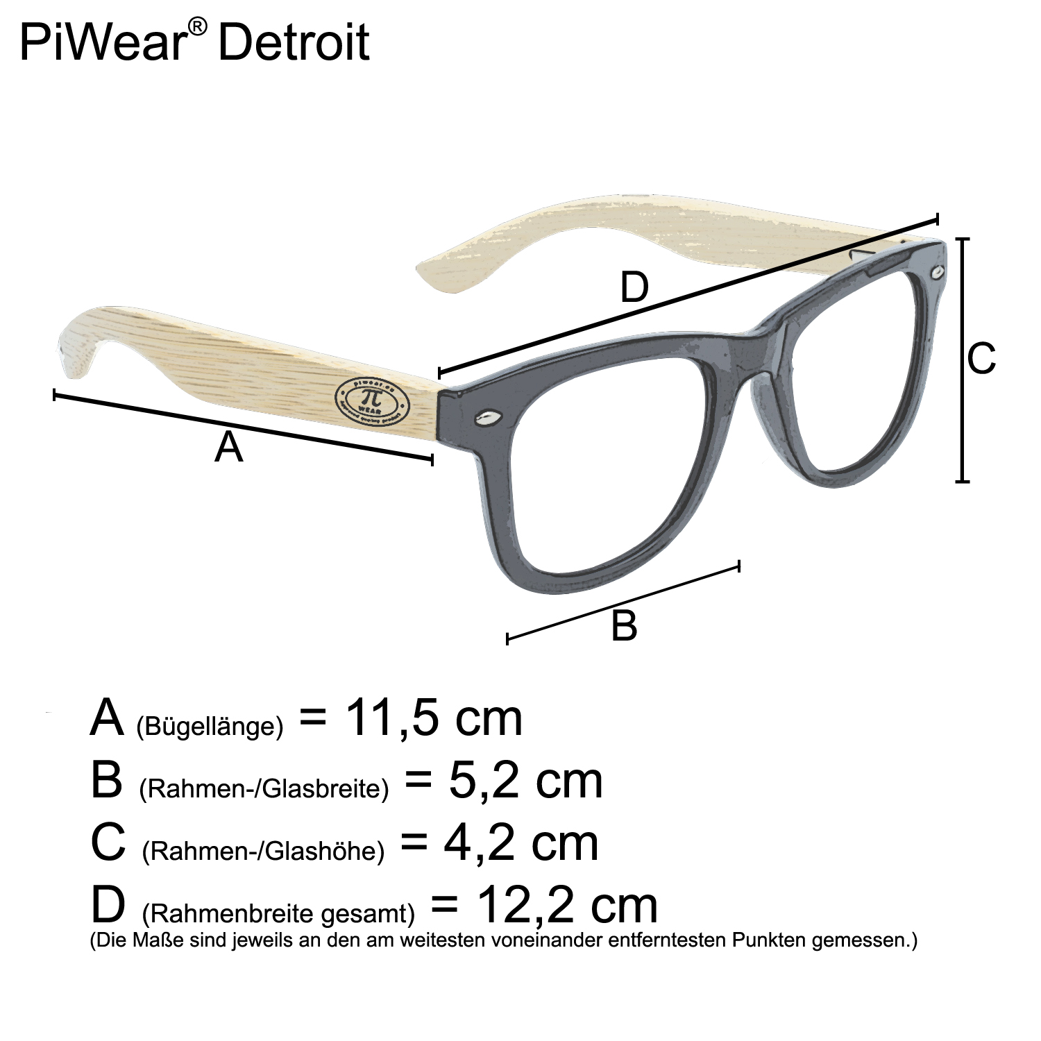 PiWear Detroid 24 DCL Brille selbsttönend (schwarz)