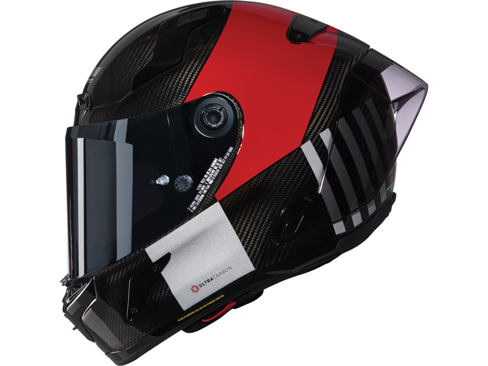 Nolan X-804 RS Ultra Carbon Combo Gara 351 Motorradhelm (Rot/Grau/Schwarz)