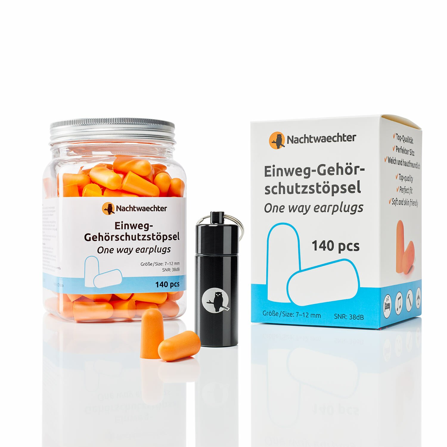 Einweg-Ohrstöpsel (140 Stück) inkl. Reise-Behälter