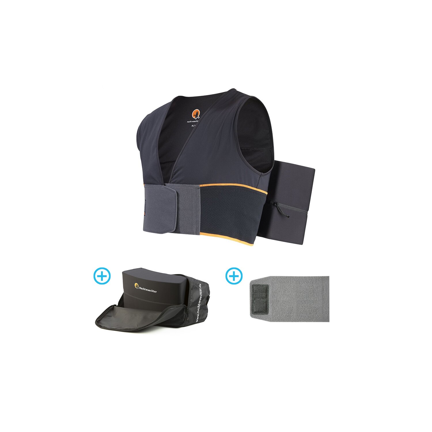 Nachtwaechter Schlafweste L/XL + Klettverlängerung und Reisetasche