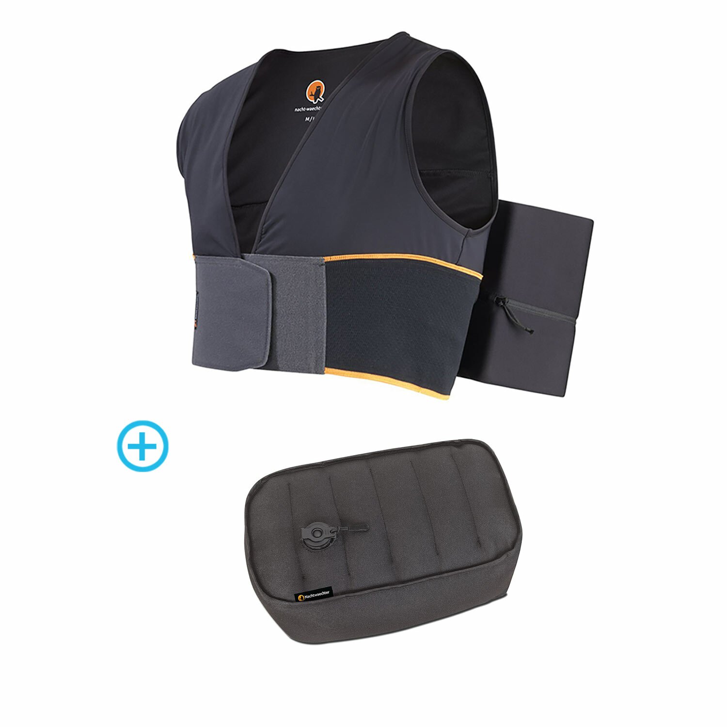 Nachtwaechter Schlafweste L/XL + Aufblasbares Rückenkissen