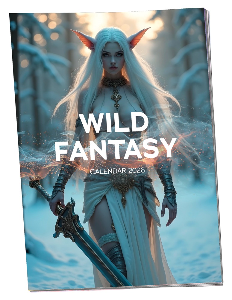 Pin-up Kalender „Wild Fantasy 2026“ in Farbe und im Großformat