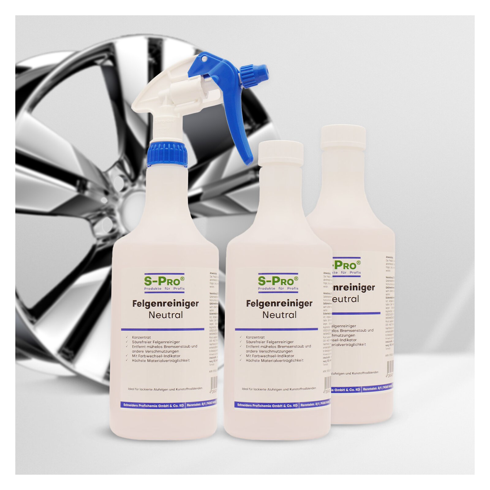 S-Pro Felgenreiniger-Neutral 3x 750ml Set