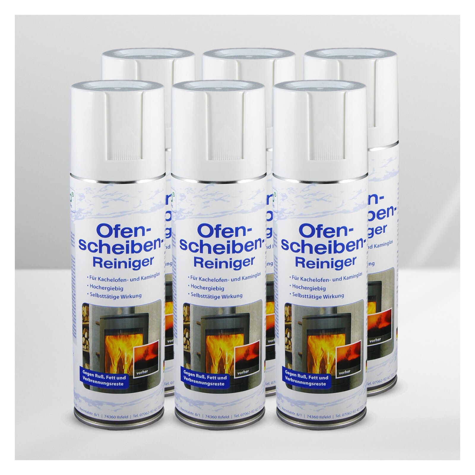 S-Pro Ofen- und Kamin-Scheibenreiniger 6 Dosen-Karton