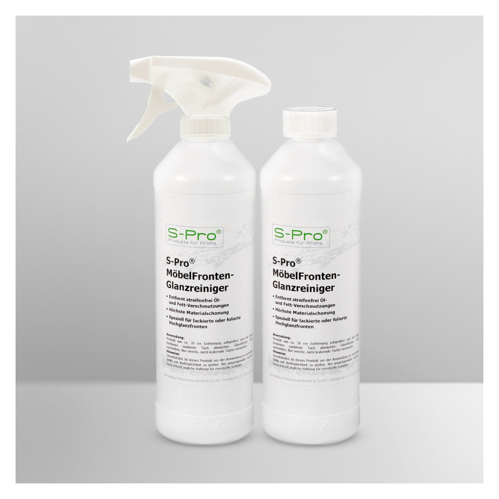 S-Pro Möbelfronten-Glanzreiniger 2x500ml Flasche mit Sprüher