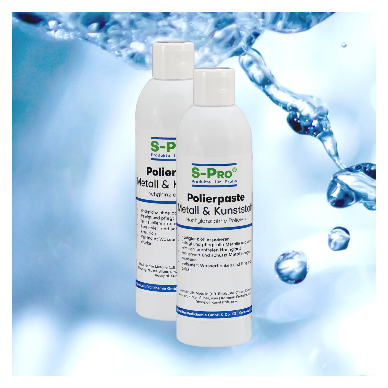S-Pro® Polierpaste Metall & Kunststoff 2 x 250ml Flaschen