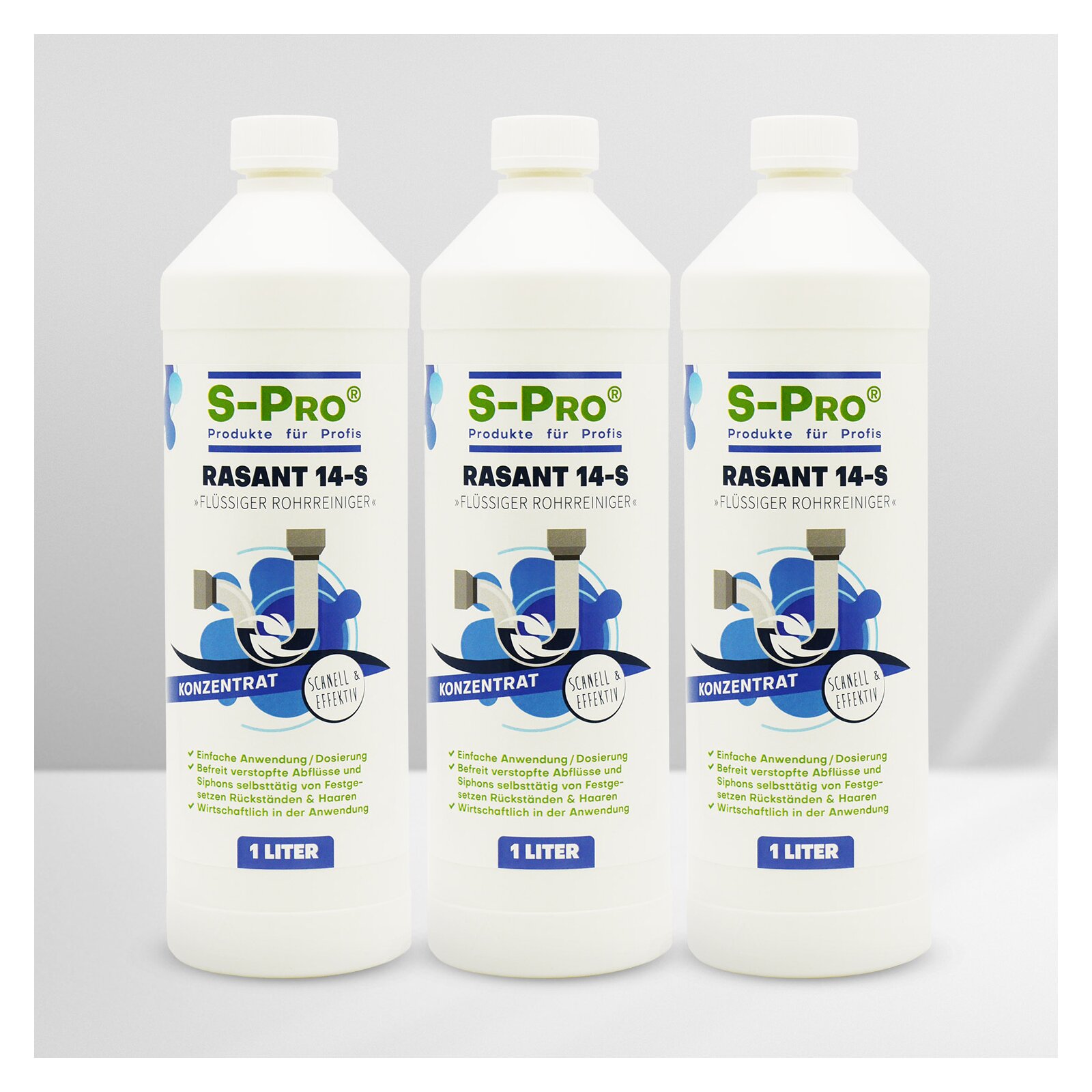S-Pro Rasant 14-S Rohrreiniger 3x1 Liter Set