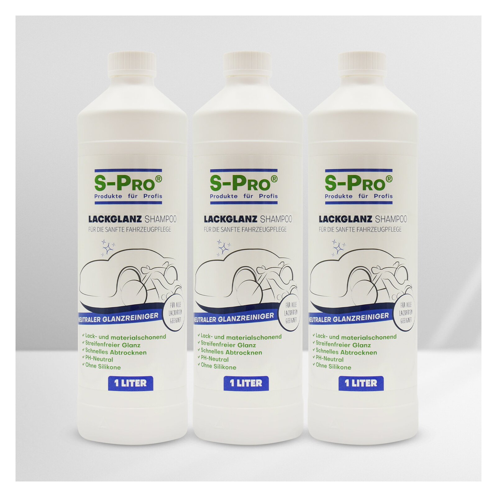 S-Pro® LackGlanz Shampoo 3 x 1 L Flasche