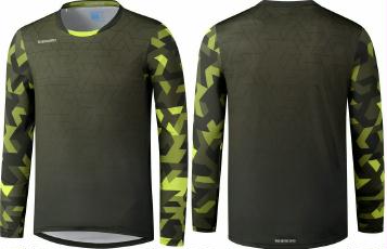 Trikot MTB Shimano Myoko L.S. Jersey Langarm Herren M, Grün