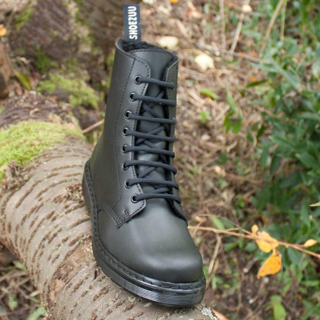 Shoezuu 8 Eye UK Boot Winter Black Mono 39