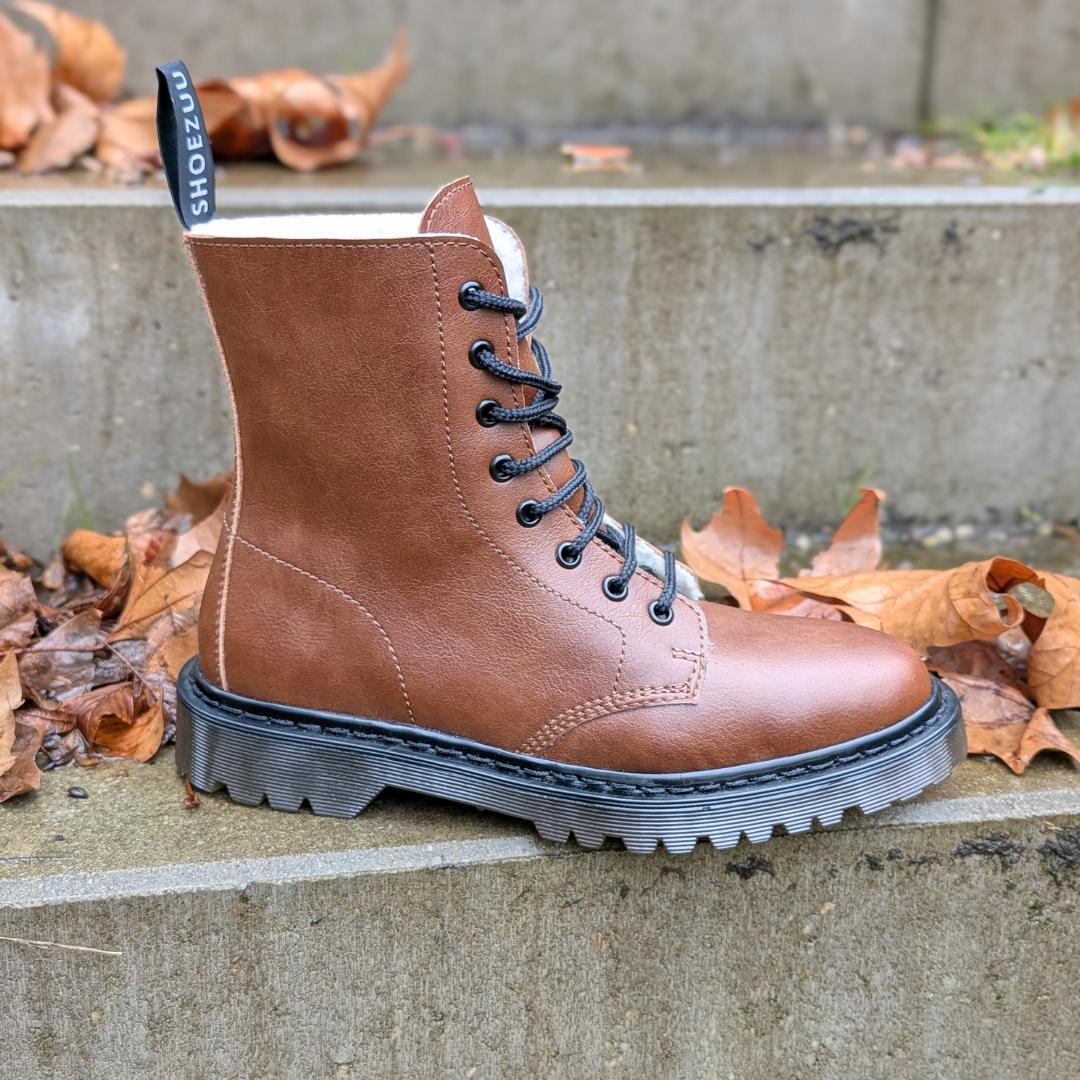 Shoezuu 8 Eye UK Boots Winter nussbraun 39