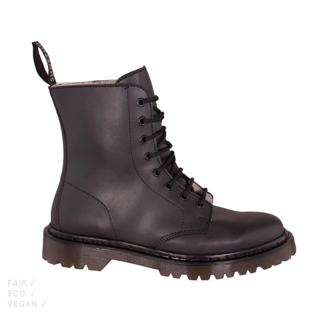 Shoezuu 8 Eye UK Boots Winter schwarz 43