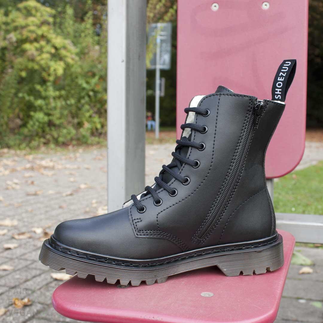 Shoezuu 8 Eye UK Zip-Boots Winter schwarz 39