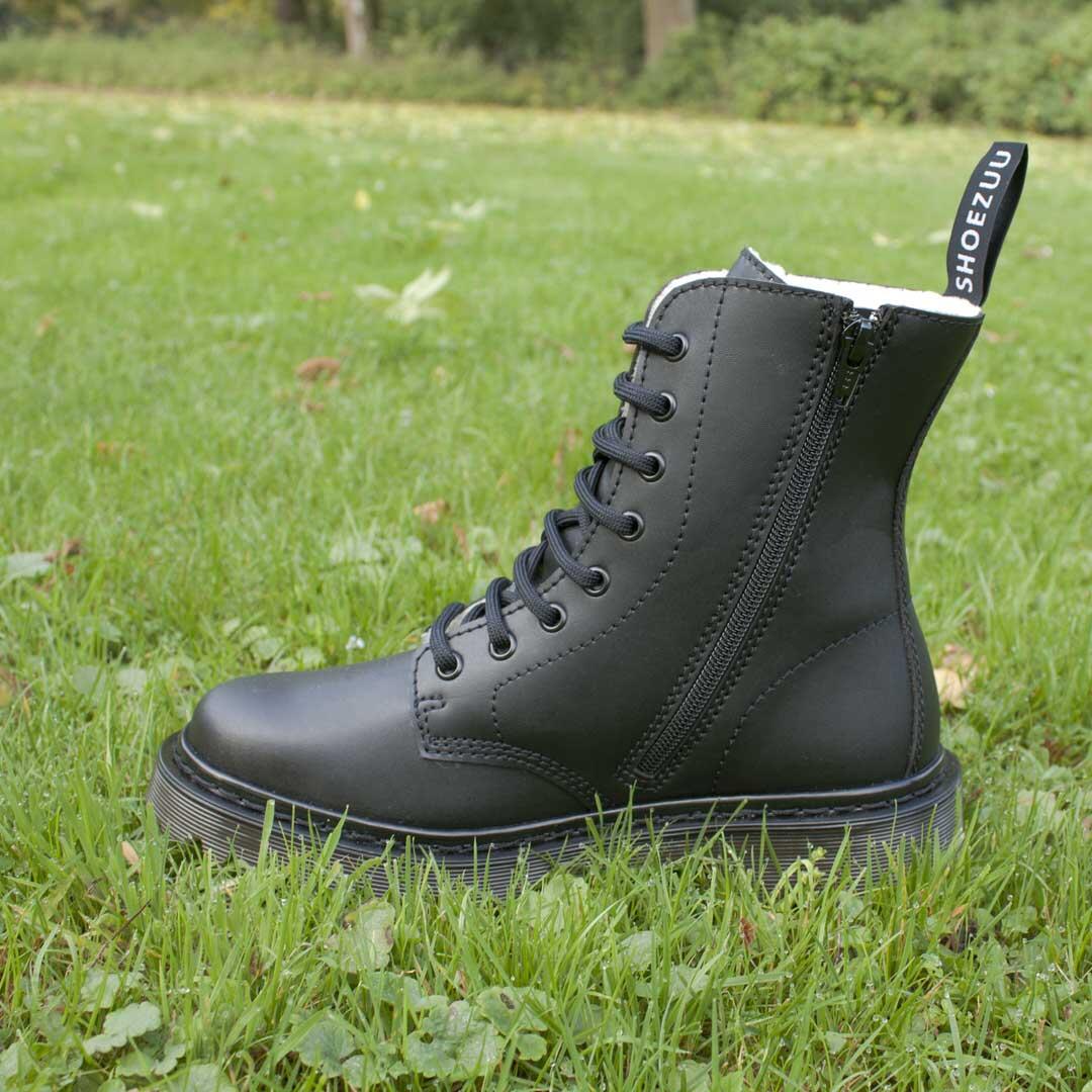 Shoezuu 8 Eye UK Zip-Boots Winter schwarz 41