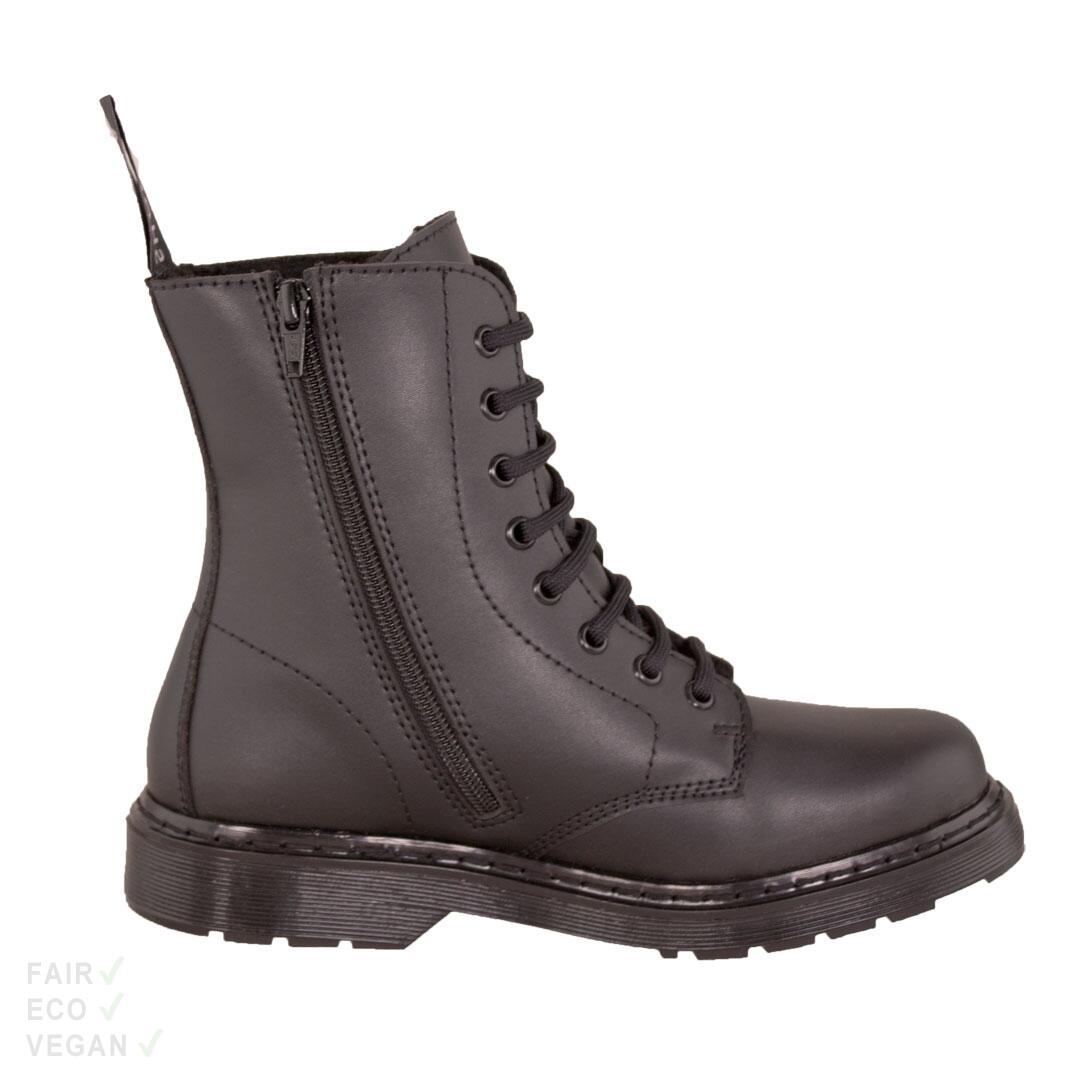 Shoezuu 8 Eye UK Zip-Boot Winter Black Mono 38