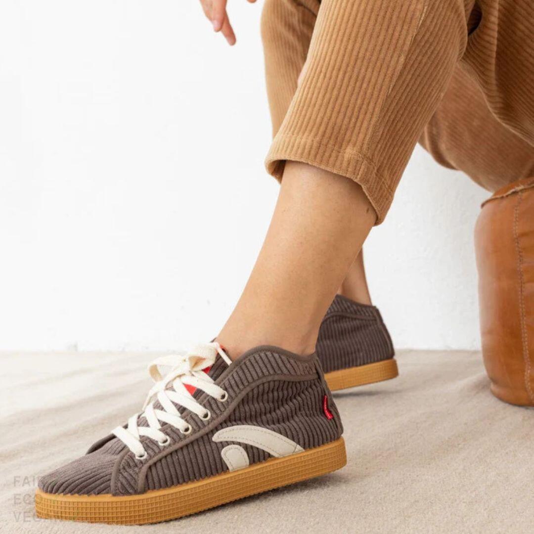 Grand Step Shoes Taylor High Top Sneaker Cord coffee 39