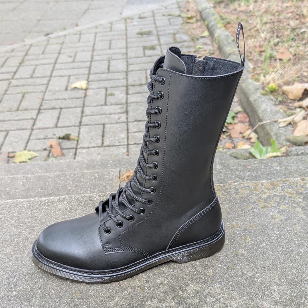 Shoezuu 14 Eye Zip Uk Boots Black 41