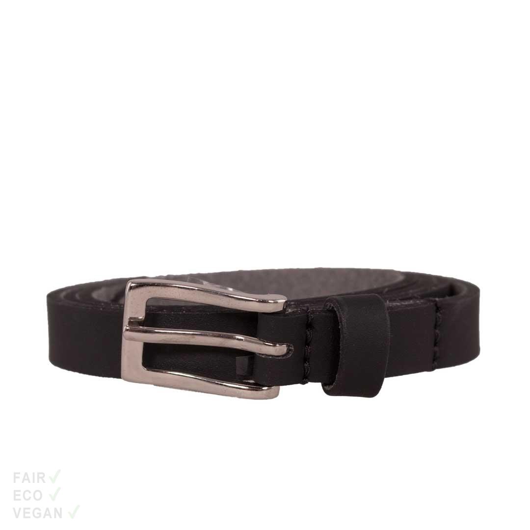 Veganer Gürtel Vegetarian Shoes Skinny Belt black 95