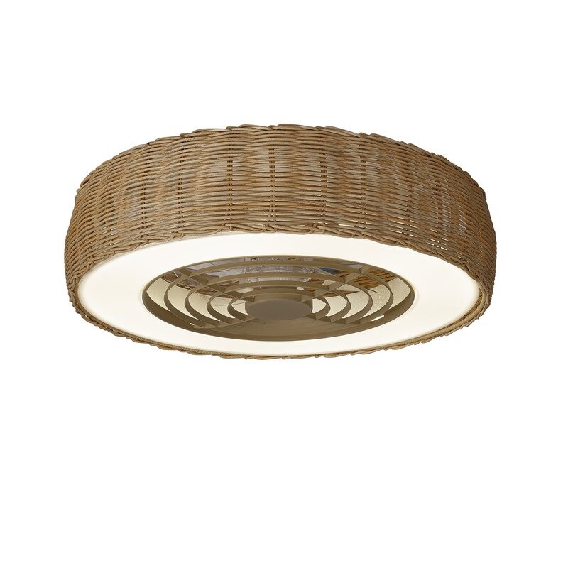 Mantra Kilimanjaro mini Deckenventilator LED rattan weiß Fernbedienung dimmbar