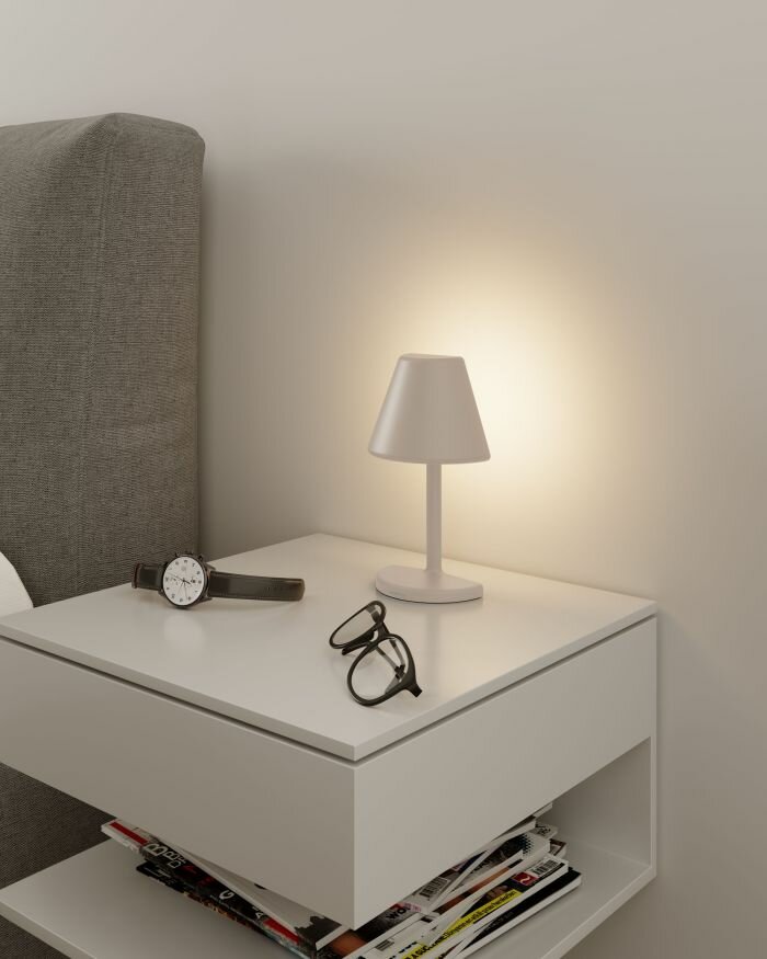 Sompex Twin T Akku LED Tischleuchte sand