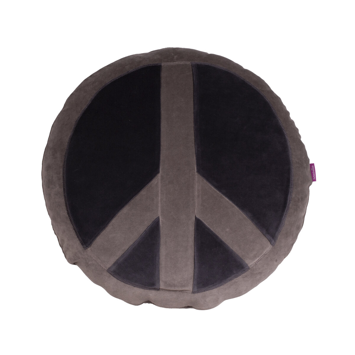 Peace Kissen rund komplett platingrau-anthracite von farbenfreunde