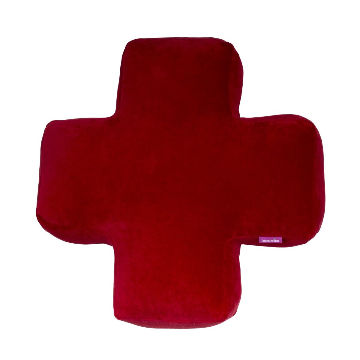 Kissen Kreuz komplett rubin von farbenfreunde