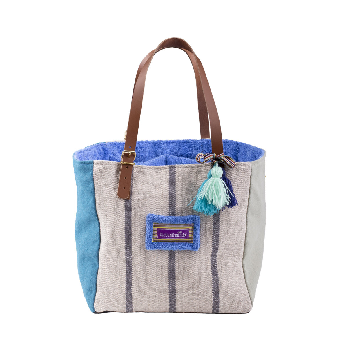 Canvas Tote Bag Stripes Anthracite von farbenfreunde